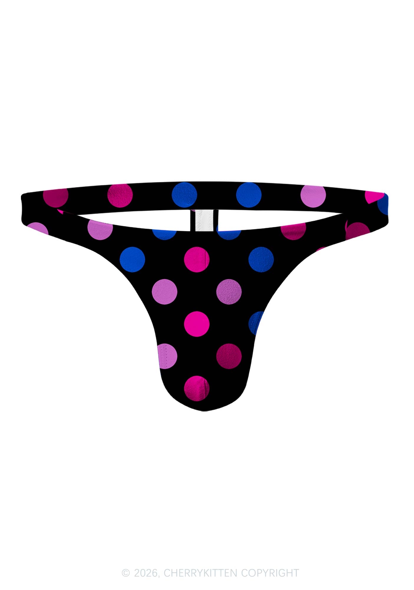 Bisexual Dots On Black Pride Y2K Print Men Thong Cherrykitten