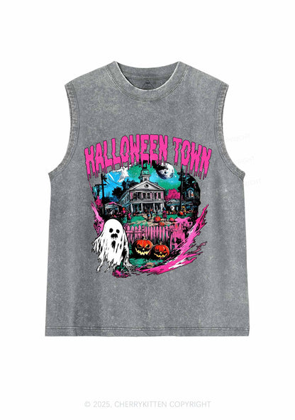 Halloween Ghost Town Y2K Washed Muscle Tank Cherrykitten