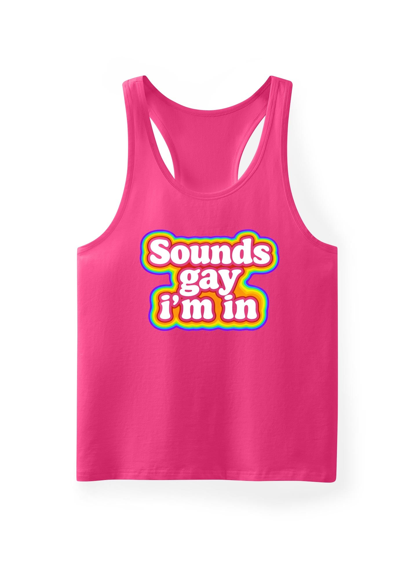 Sounds Gay Im In Pride Y2K Men Racerback Tank Top Cherrykitten
