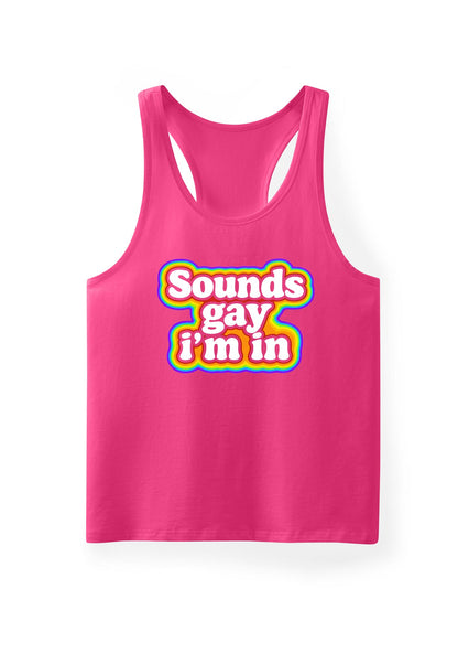 Sounds Gay Im In Pride Y2K Men Racerback Tank Top Cherrykitten