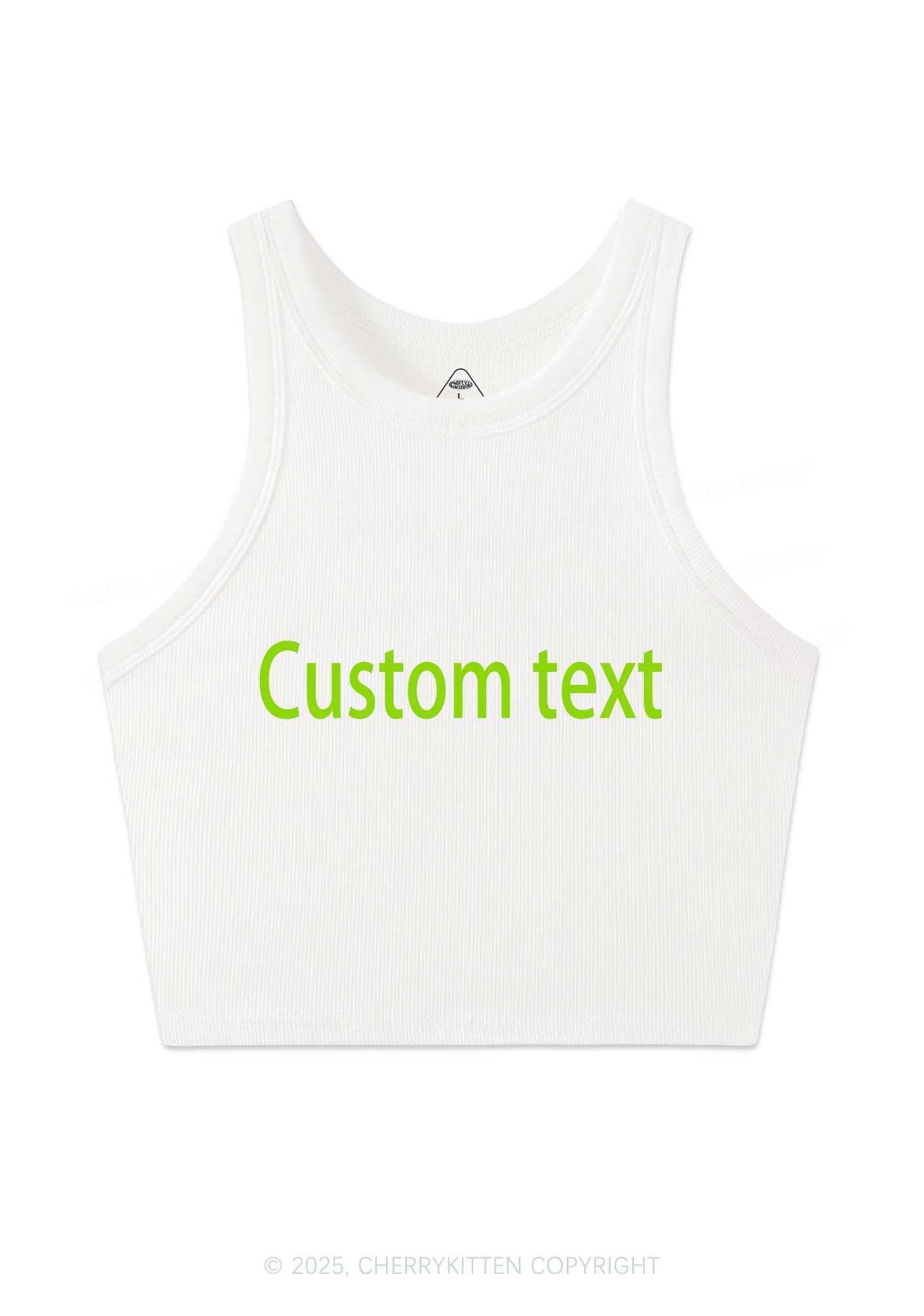 Custom Brat Text Y2K Crop Tank Top Cherrykitten