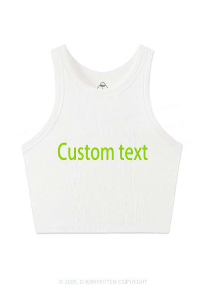 Custom Brat Text Y2K Crop Tank Top Cherrykitten