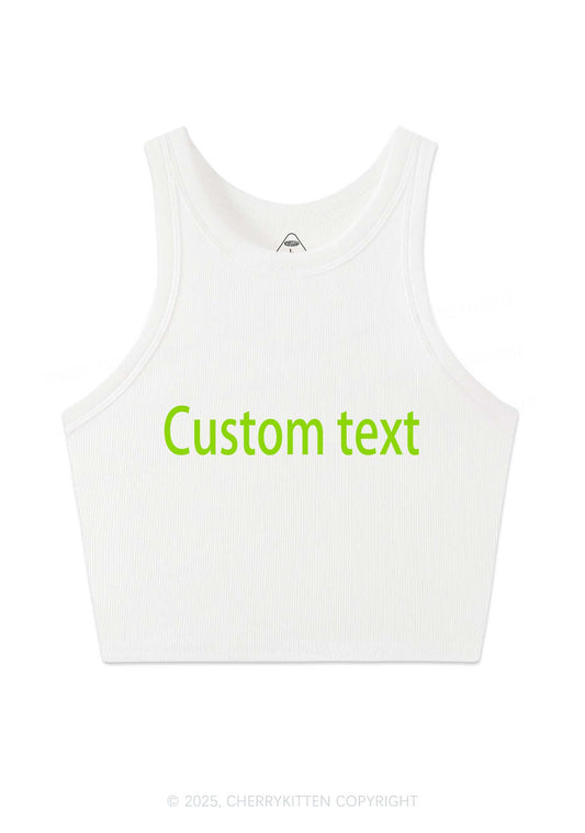Custom Brat Text Y2K Crop Tank Top Cherrykitten