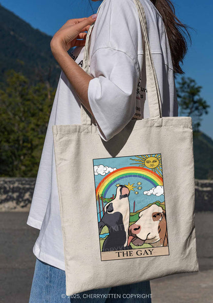 The Gay Pride Y2K Canvas Tote Bag Cherrykitten