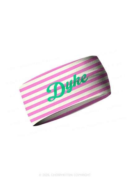 Pink Stripes Dyke Pride Y2K Print Headband Cherrykitten