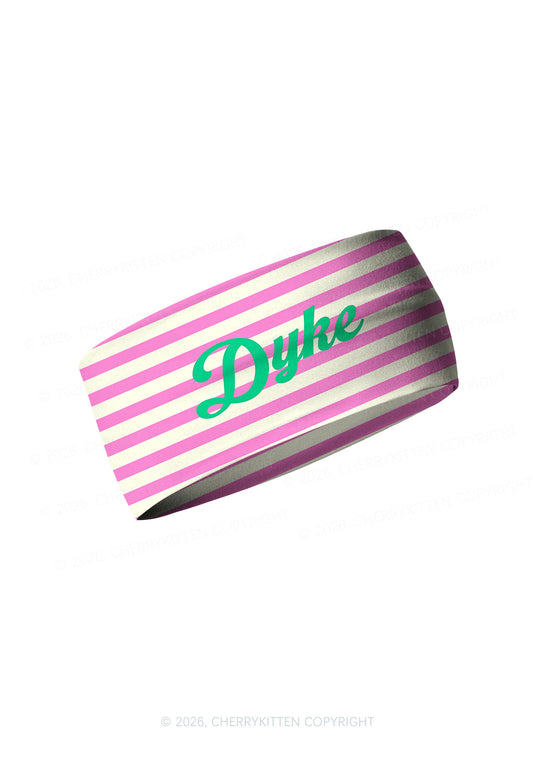 Pink Stripes Dyke Pride Y2K Print Headband Cherrykitten