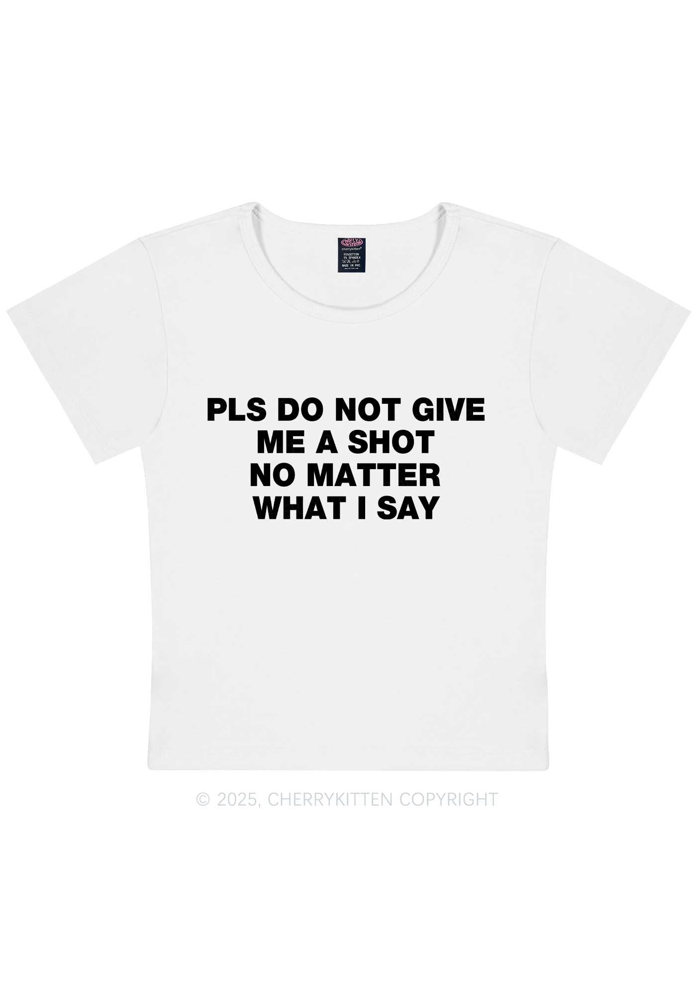 Not Give Shot Y2K Baby Tee Cherrykitten