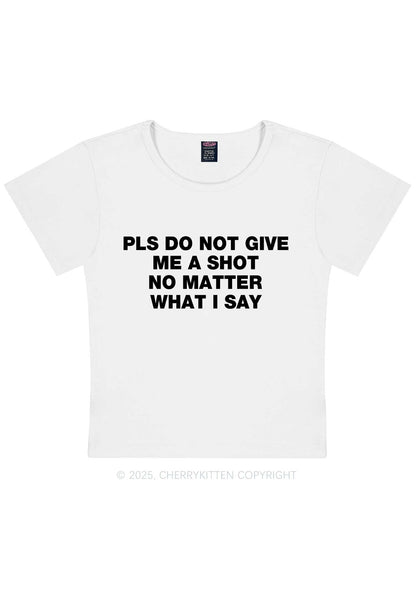 Not Give Shot Y2K Baby Tee Cherrykitten