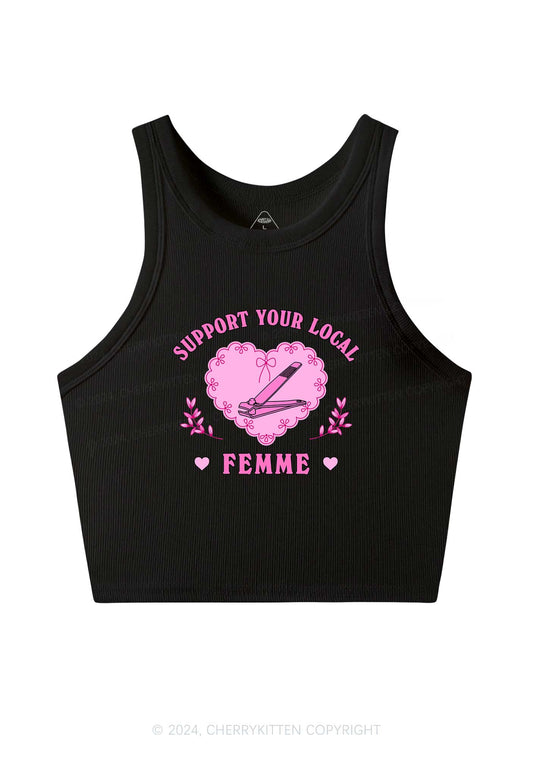 Support Your Local Femme Y2K Crop Tank Top Cherrykitten