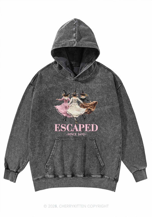 Halloween Escaped Skirts Witches Y2K Washed Hoodie Cherrykitten