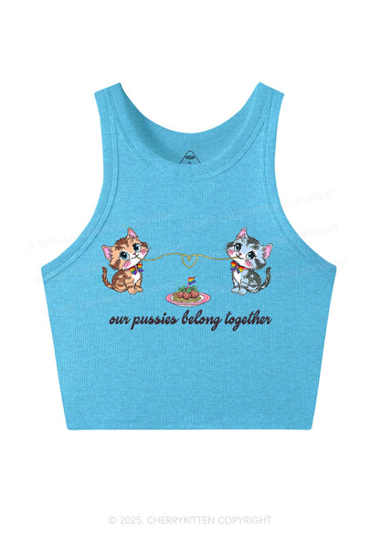 Our Puxxies Belong Together Pride Y2K Crop Tank Top Cherrykitten
