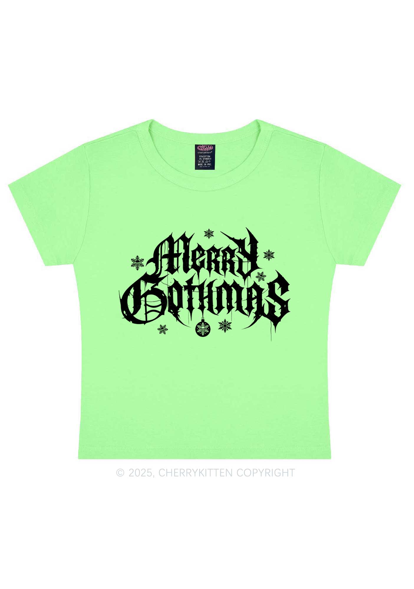 Merry Gothmas Y2K Baby Tee Cherrykitten