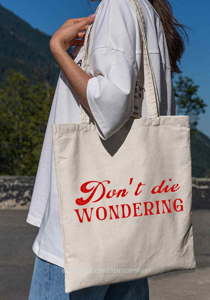 Don't Die Wondering Pride Y2K Canvas Tote Bag Cherrykitten