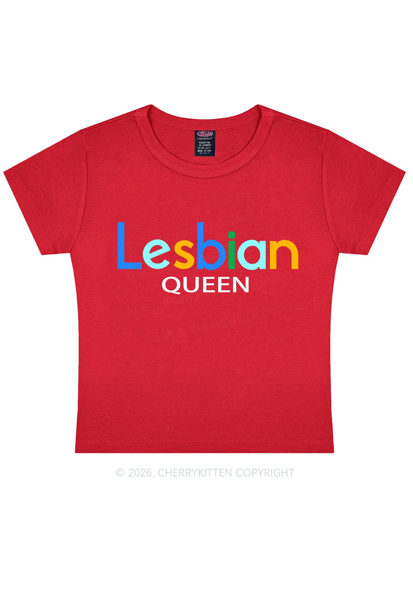 Lesbian Queen Pride Y2K Baby Tee Cherrykitten
