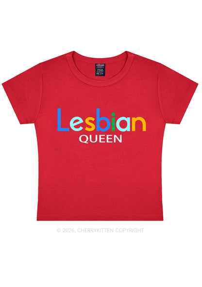 Lesbian Queen Pride Y2K Baby Tee Cherrykitten