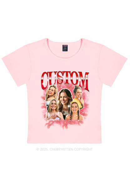 Custom Collage Portrait Y2K Baby Tee Cherrykitten