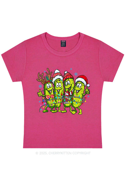 Christmas Cheerful Pickles Y2K Baby Tee Cherrykitten