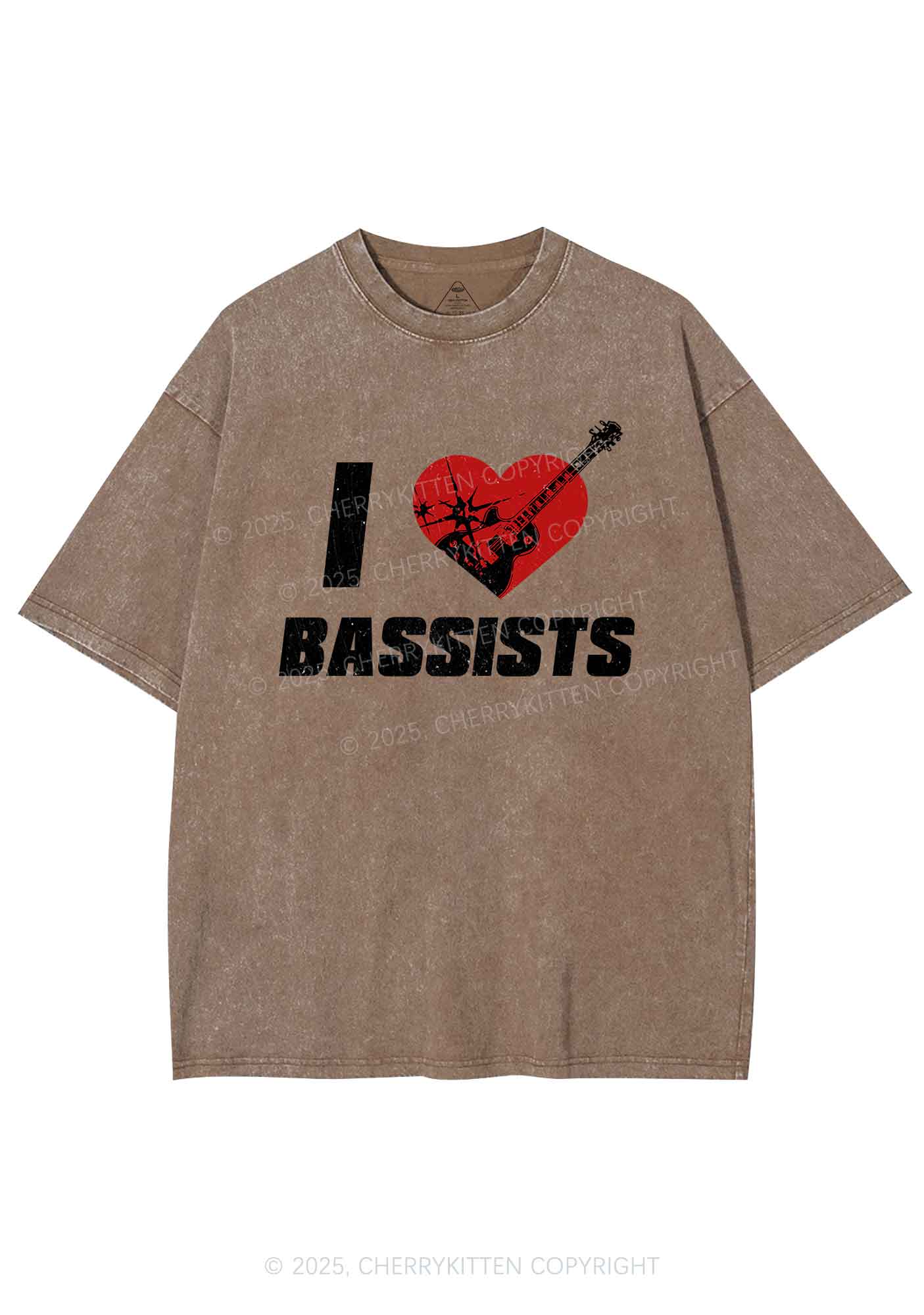 I Love Bassists Y2K Shirts Washed Tee Cherrykitten