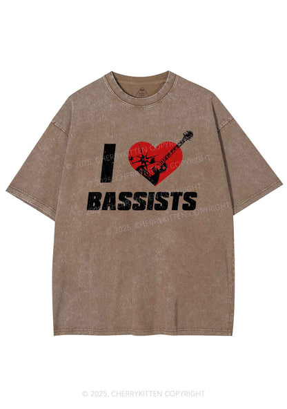 I Love Bassists Y2K Shirts Washed Tee Cherrykitten