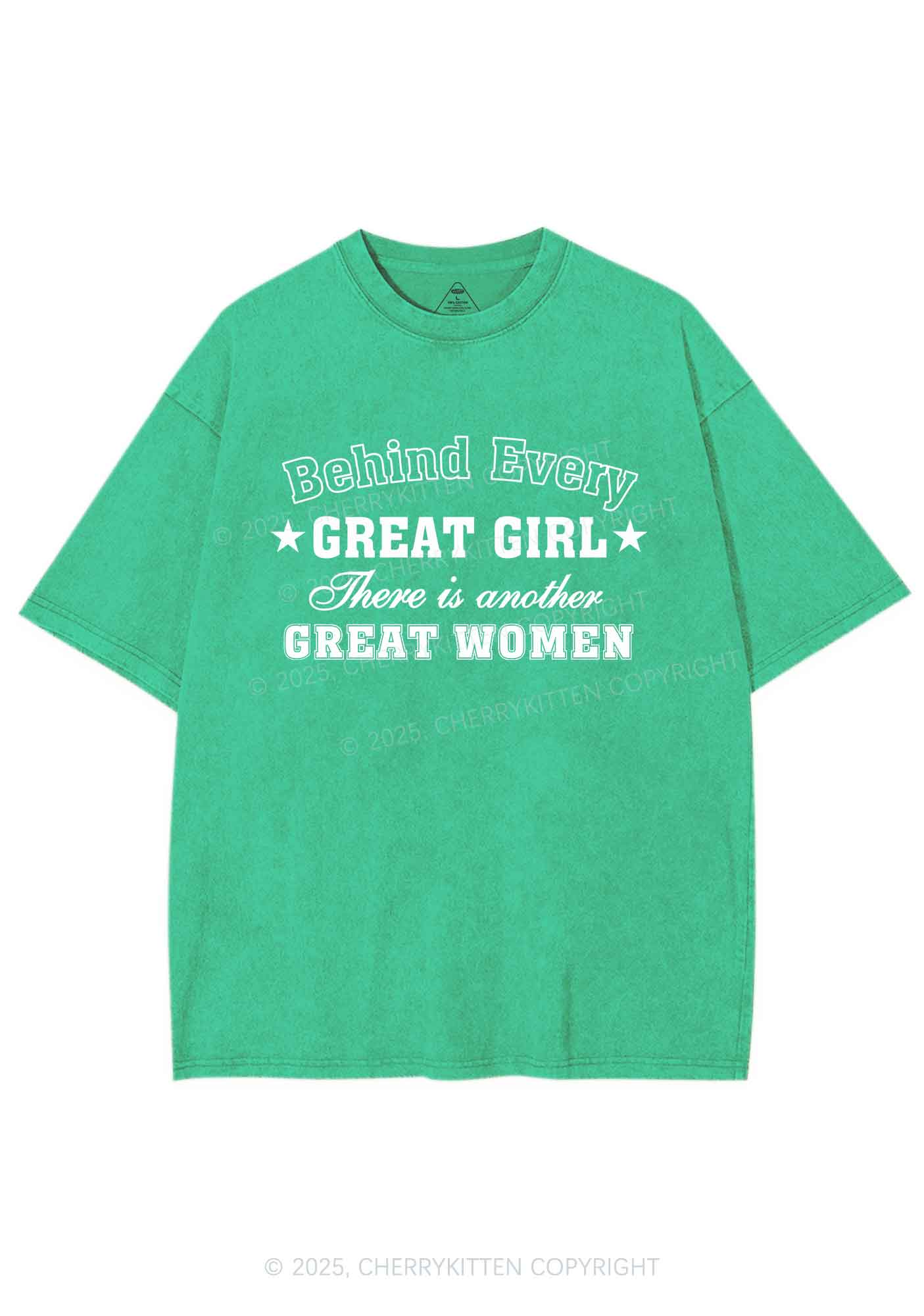 Great Girl Great Women Pride Y2K Shirts Washed Tee Cherrykitten