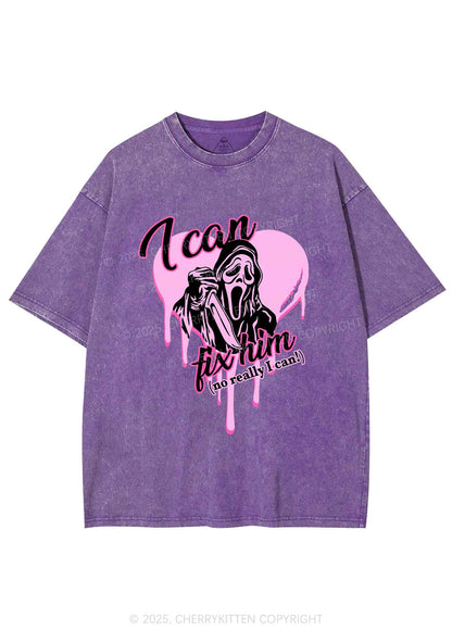 Halloween Ghost Fix Him Y2K Washed Tee Cherrykitten