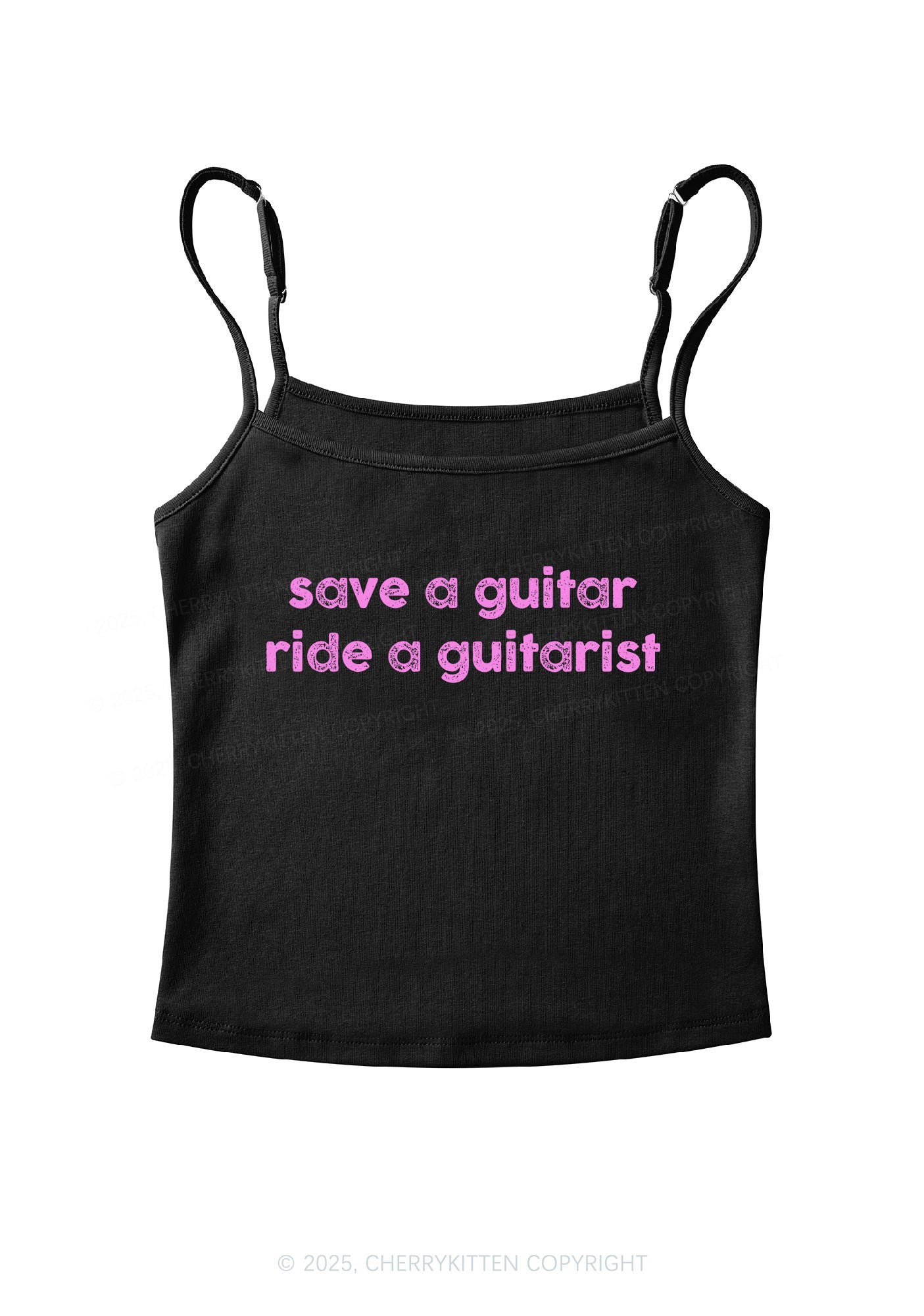 Ride A Guitarist Y2K Spaghetti Strap Cami Cherrykitten