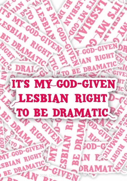 God Given Lesbian Right Pride 1pc Y2K Sticker Cherrykitten