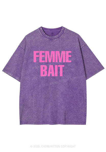 Femme Bait Y2K Shirts Washed Tee Cherrykitten