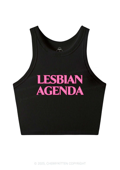 Lesbian Agenda Y2K Crop Tank Top Cherrykitten