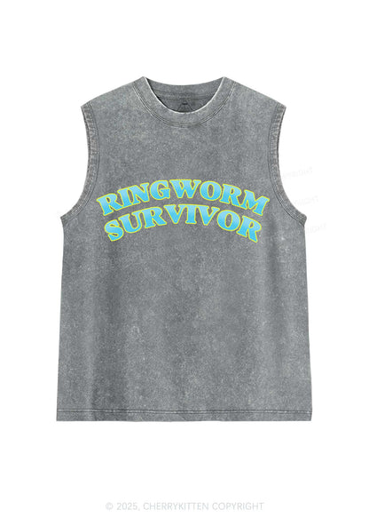 Ringworm Survivor Y2K Washed Muscle Tank Cherrykitten