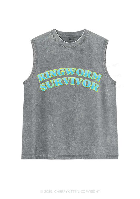 Ringworm Survivor Y2K Washed Muscle Tank Cherrykitten