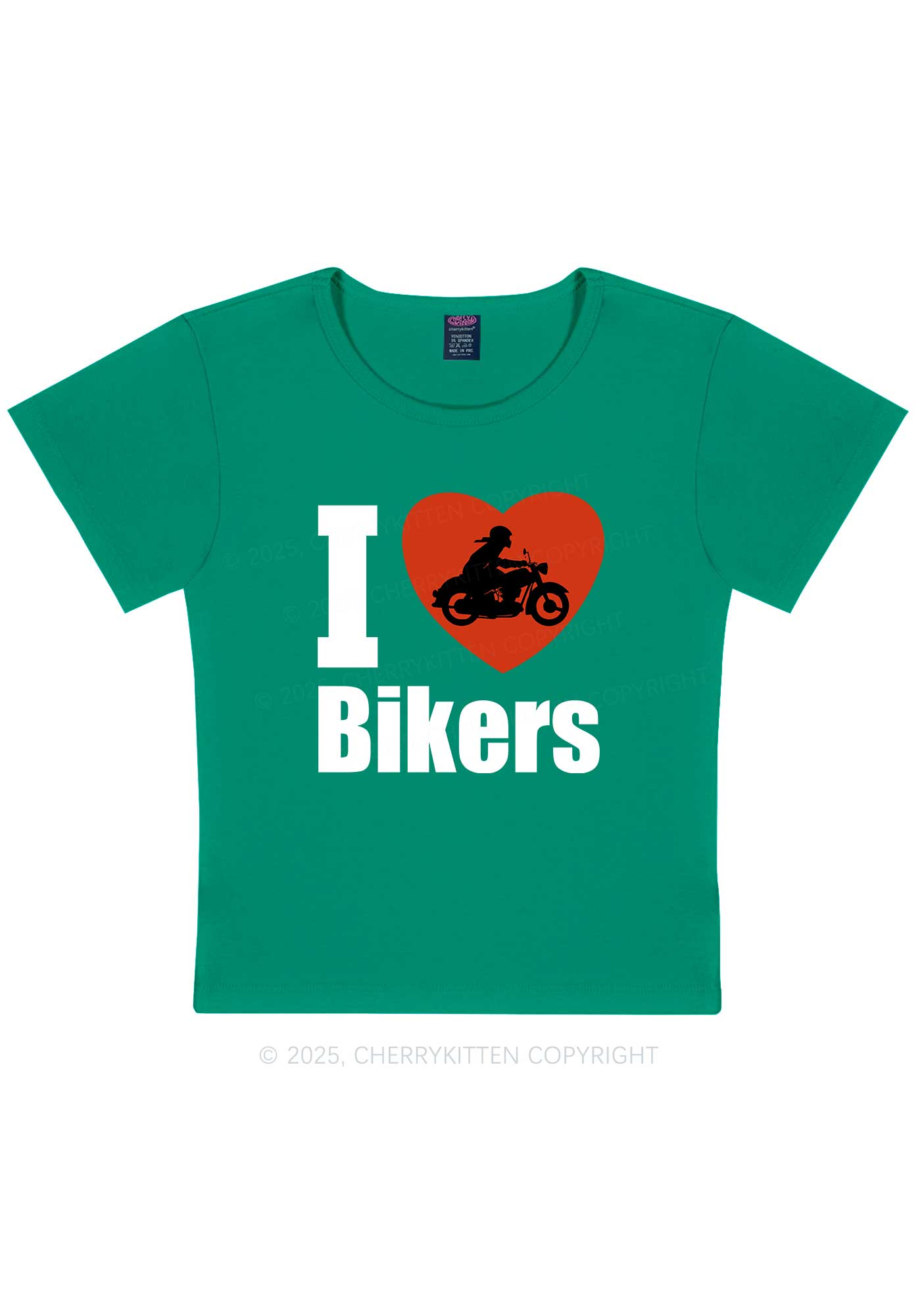 I Love Bikers Y2K Baby Tee Cherrykitten