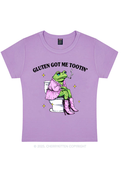 Gluten Got Me Tootin Y2K Baby Tee Cherrykitten