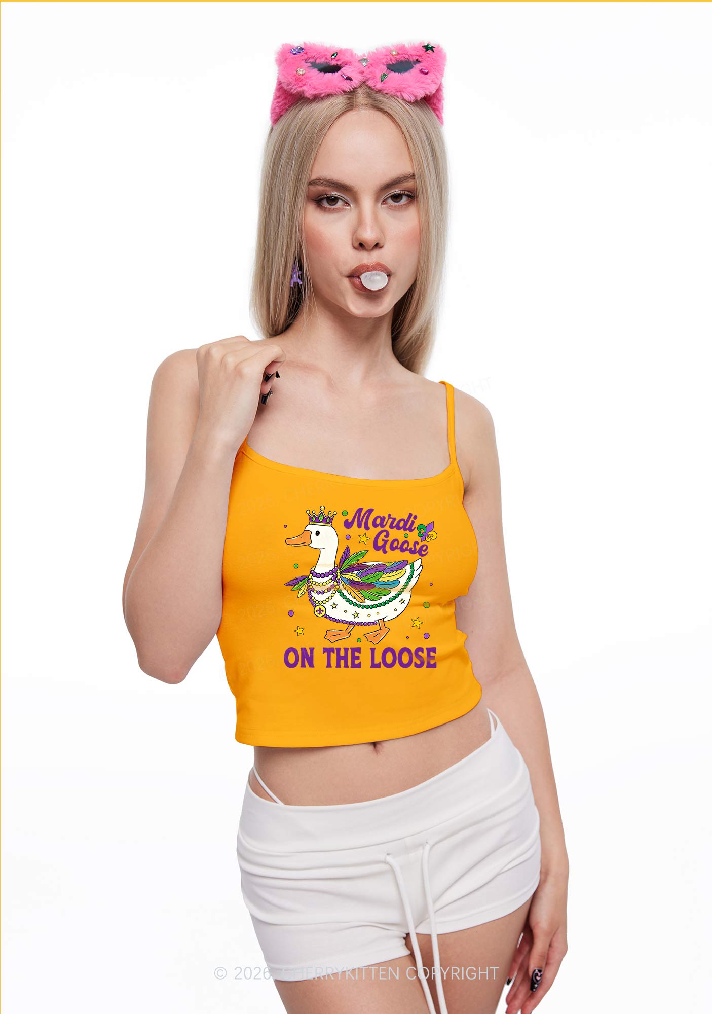 Mardi Goose On The Loose Y2K Spaghetti Strap Cami Cherrykitten