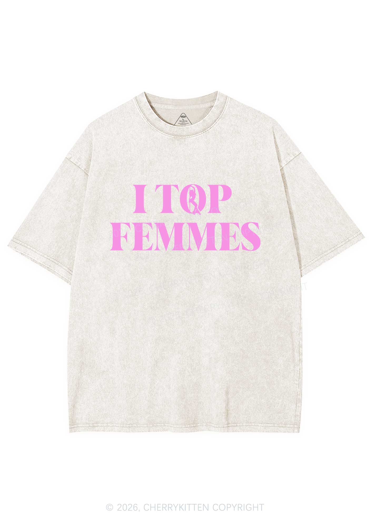I Top Femmes Pride Y2K Shirts Washed Tee Cherrykitten