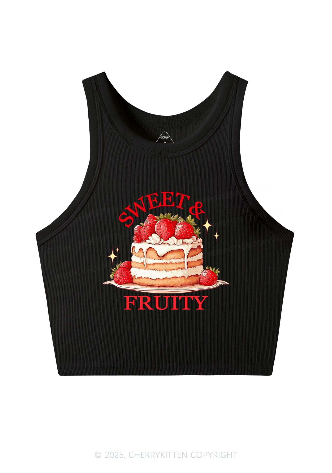 Sweet And Fruity Cake Y2K Crop Tank Top Cherrykitten