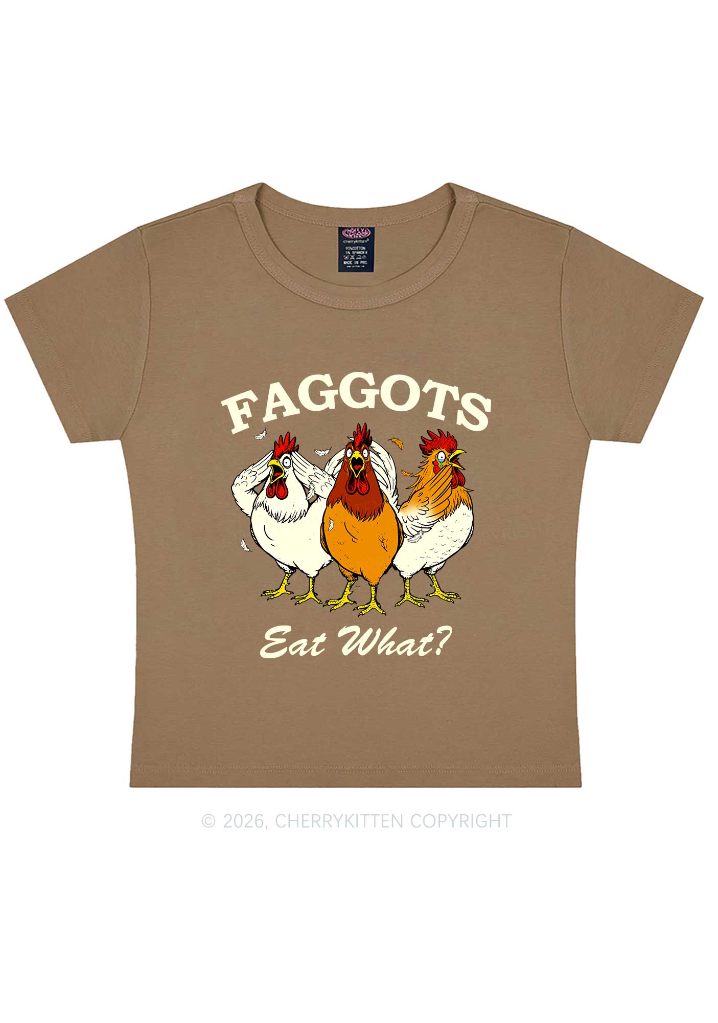 Faggots Eat What Pride Y2K Baby Tee Cherrykitten