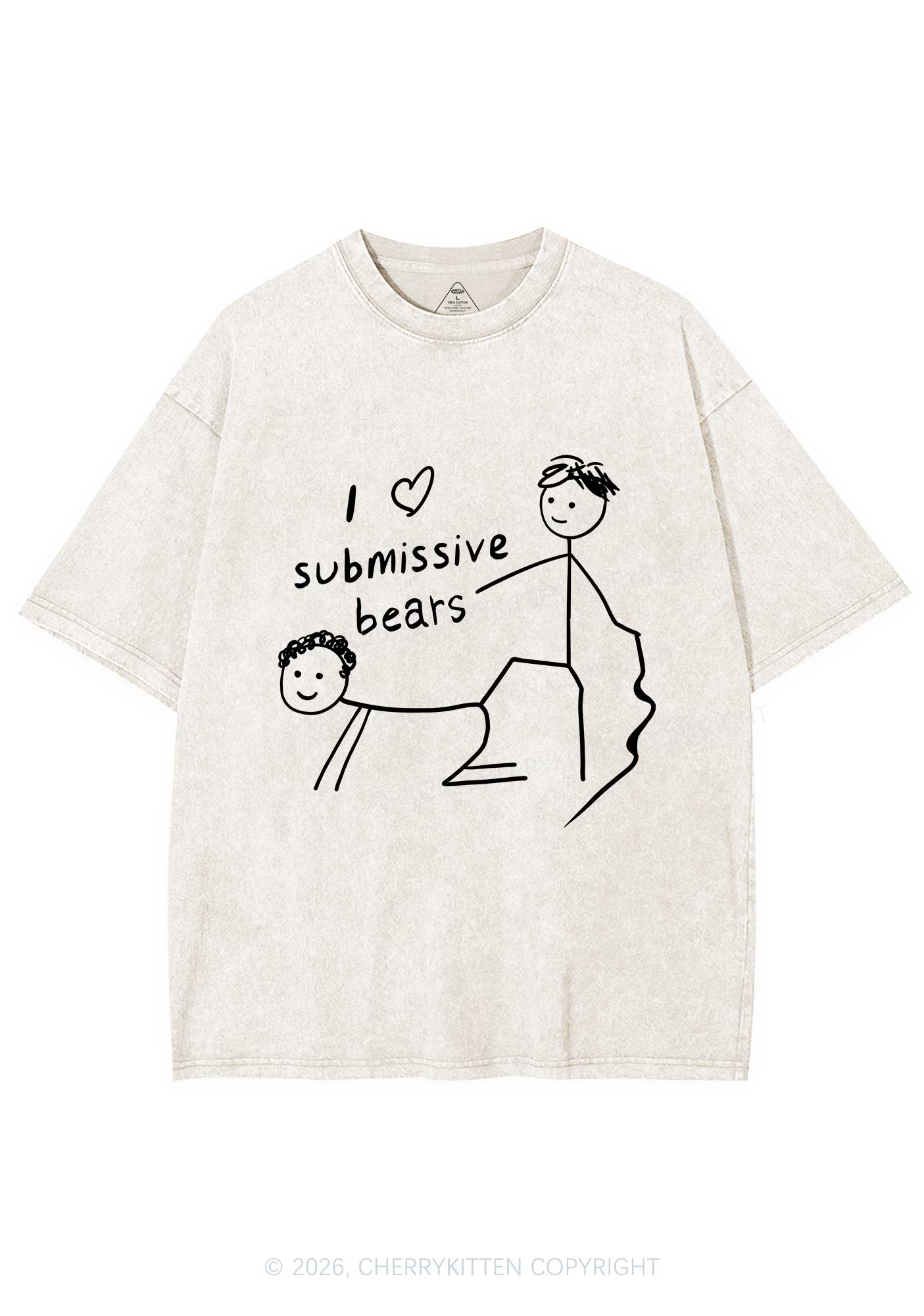 I Love S Bears Y2K Shirts Washed Tee Cherrykitten