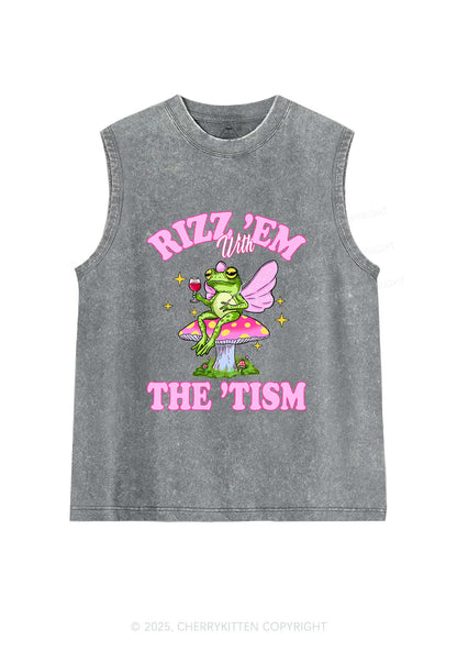 Fairy Frog Rizz Tism Y2K Washed Muscle Tank Cherrykitten