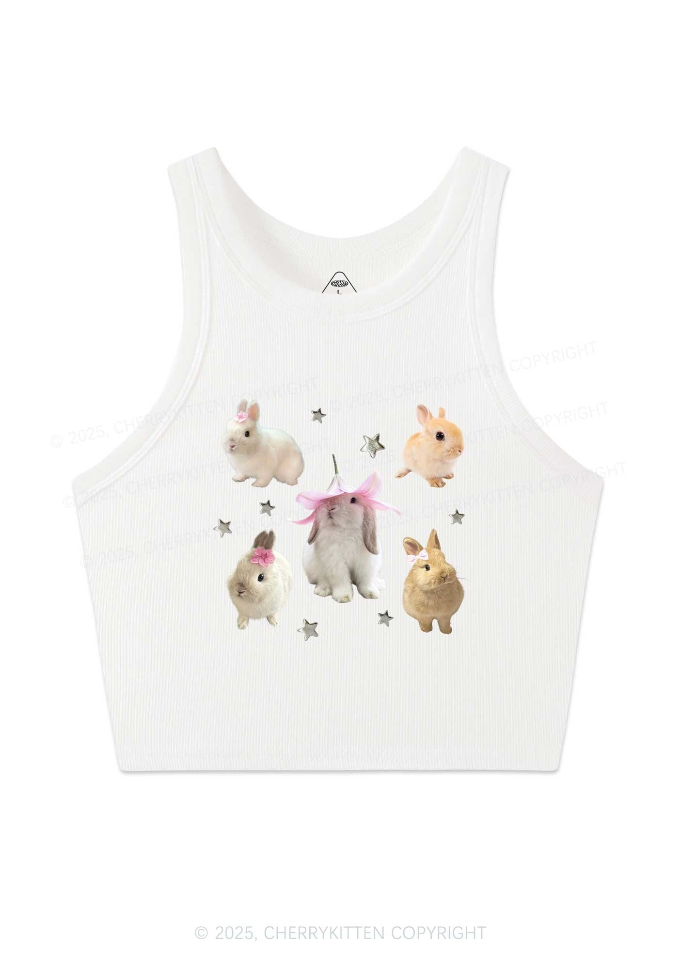 Lovely Rabbits Y2K Crop Tank Top Cherrykitten