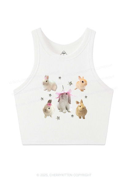 Lovely Rabbits Y2K Crop Tank Top Cherrykitten