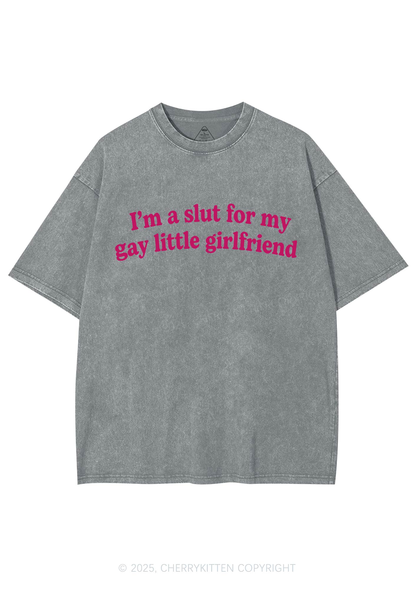 Slxt For My Gay GF Valentine's Day Y2K Shirts Washed Tee Cherrykitten