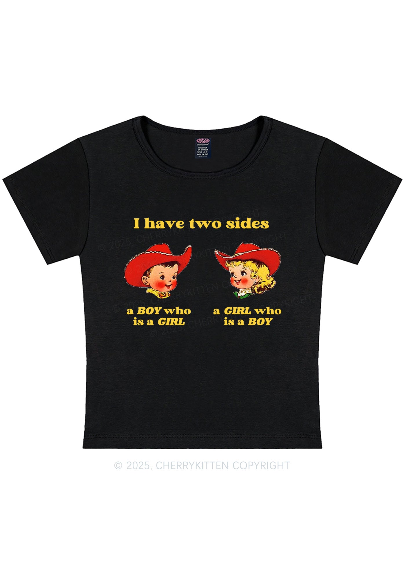 I Have Two Sides Pride Y2K Baby Tee Cherrykitten