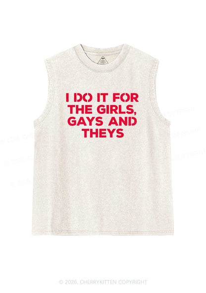 Girls Gays Theys Pride Y2K Washed Muscle Tank Cherrykitten