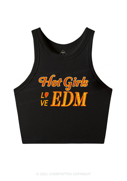 Hot Girls Love Edm Y2K Crop Tank Top Cherrykitten