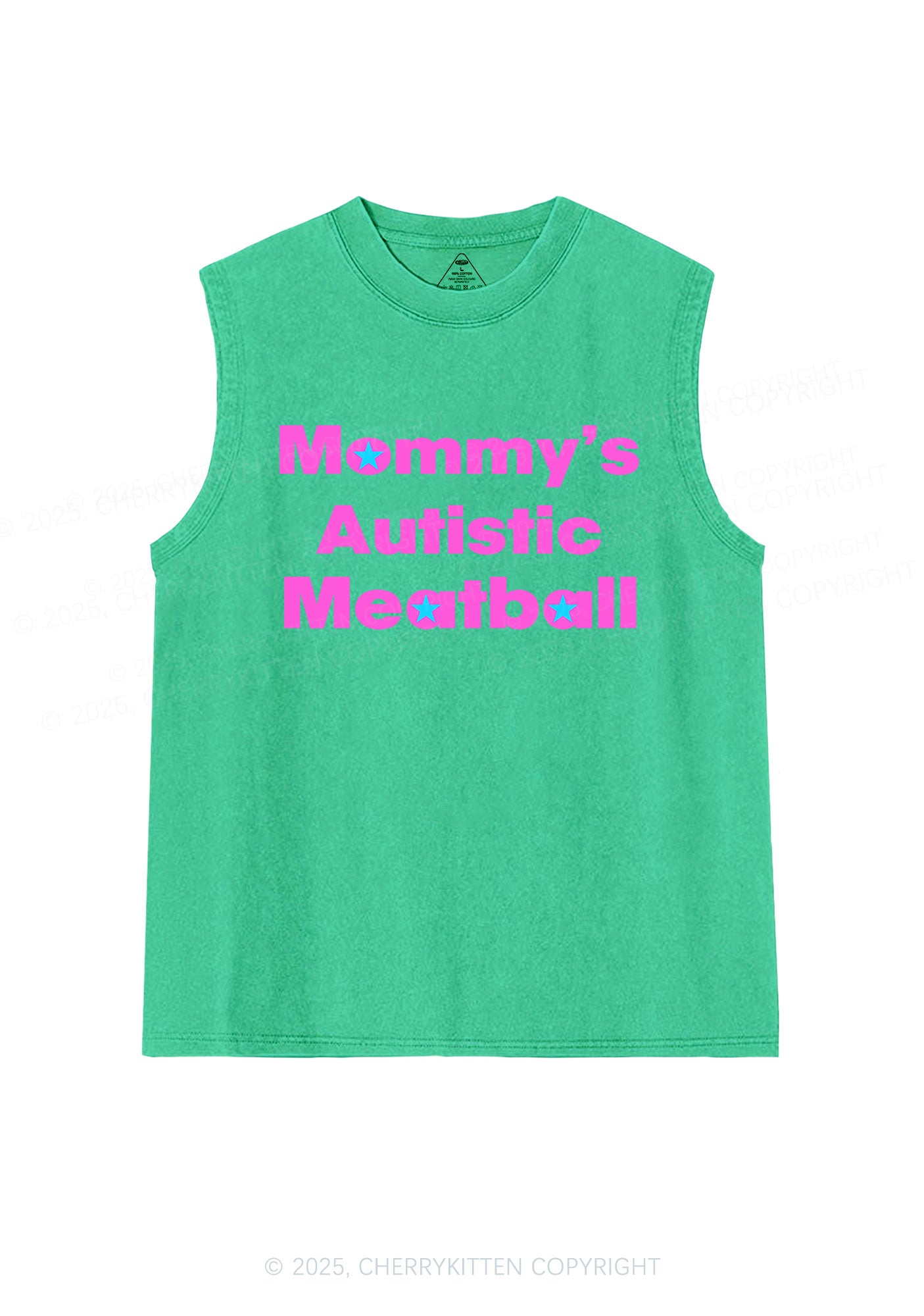 Mommys Autistic Meatball Y2K Washed Muscle Tank Cherrykitten