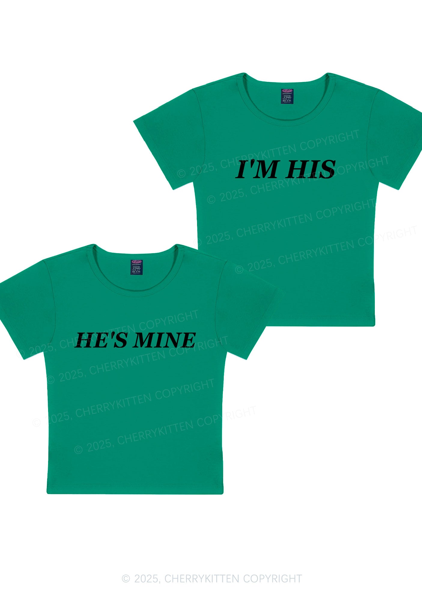 Hes Mine Im His Y2K Valentine's Day Baby Tee Cherrykitten