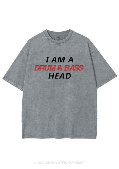 Drum Bass Head Y2K Shirts Washed Tee Cherrykitten
