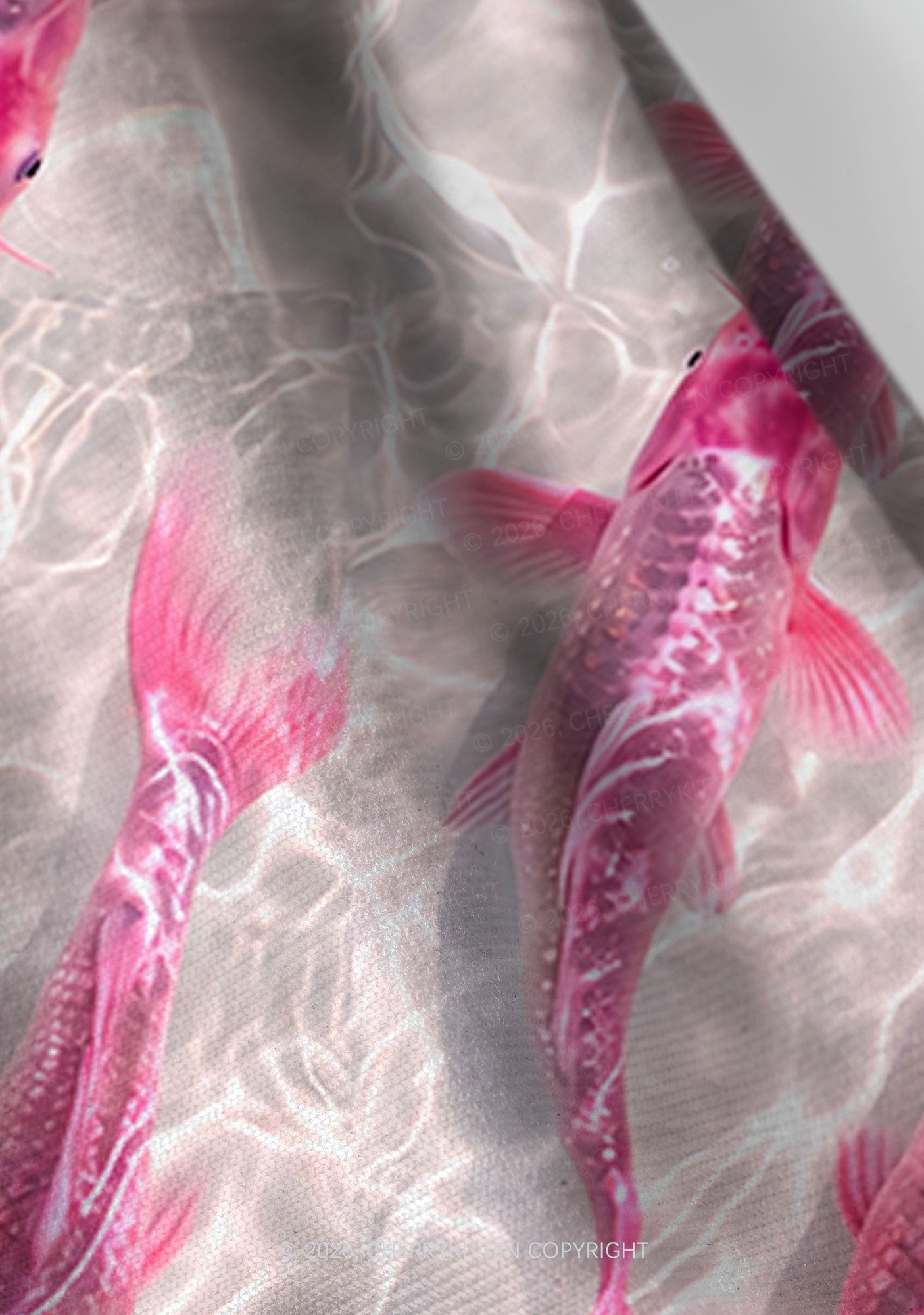 Pink Carp Water Ripple Y2K Beach Towel Cherrykitten