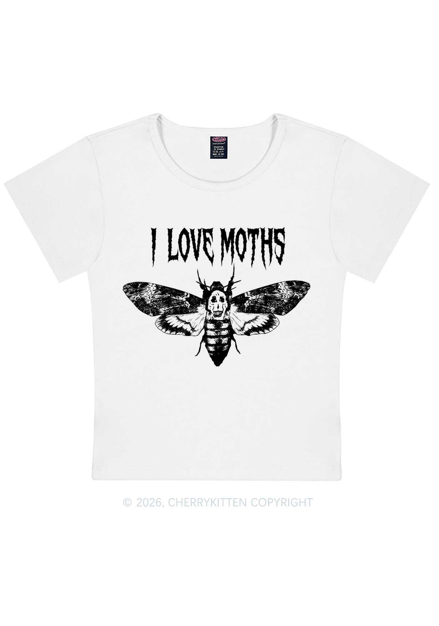 Halloween I Love Moths Y2K Baby Tee Cherrykitten